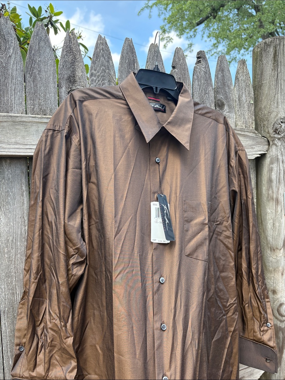 Fubu 18.5/34-5 iridescent brown dress shirt!! NWT!!
